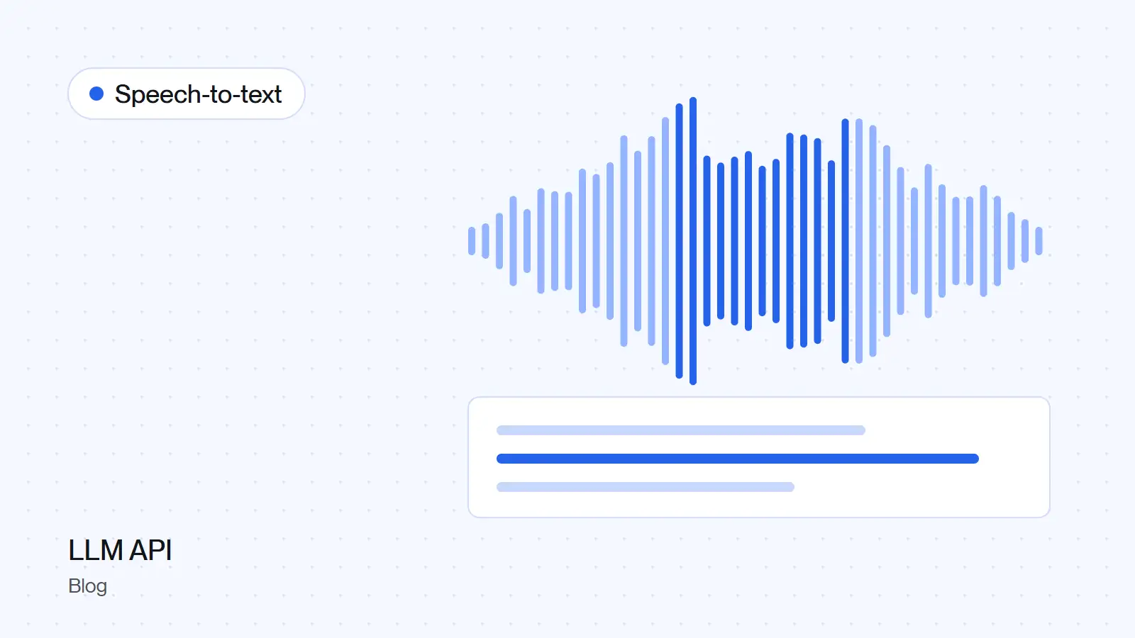 An audio waveform above a transcript card
